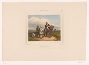 Officer Checking Weapon Permits of Two Hunters