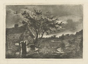 River Landscape with Farm