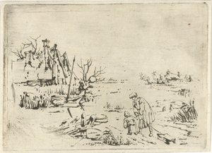 Winter Landscape with Farms by François Joseph Pfeiffer (II)