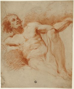 Seated Male Nude by François Le Moyne