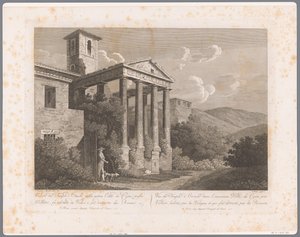 View of the Temple of Hercules in Cori near Velletri by François Morel