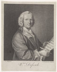 Portrait of the Composer Willem de Fesch 1687-1761, 1751 by François Morellon de La Cave