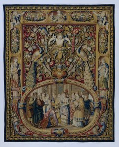 Christ and the Adulterous Woman in a Cartouche and Grotesque Decor by François Spiering (possibly)