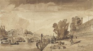 The Seine and the Pont Royal; Right the Pavillon de Flore and a Wing of the Louvre