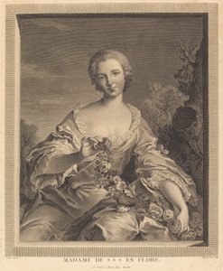 Mme. XXX as Flora by François Voyez after Jean Marc Nattier