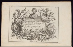 Cartouche with Portrait Bust, Book of Irregular Cartouches by François de Cuvilliés the Elder