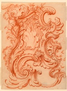 Drawing for a Rocaille Escutcheon by François de Cuvilliés the Elder