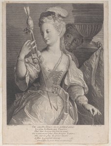 Young Woman Spinning Thread for an Arrow