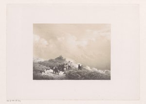 People in the Dunes Watching a Ship in Distress by Frans Arnold Breuhaus de Groot