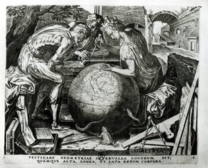 Geometry, engraved by Hieronymus Cock by Frans Floris