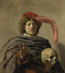 Portrait of a Young Man with Skull (Vanitas). 1626-28 by Frans Hals