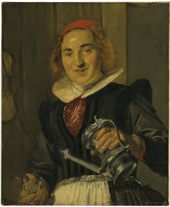 Young Woman Holding a Glass and a Flagon by Frans Hals