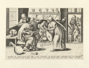 Master Jan Slechthoofd from Allegorical Scenes of Flemish Proverbs Relating to Laziness (series title) by Frans Huys