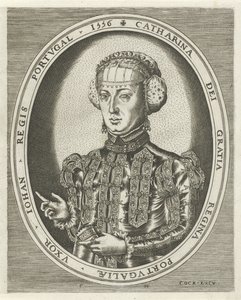 Portrait of Catherine of Habsburg, Portraits of Kings, Queens, Princes and Princesses (series title) by Frans Huys