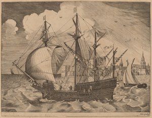 Armed Four-Master Putting Out to Sea