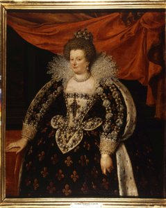 Portrait of Mary of Medici (1573 - 1642), wife of Henry IV and mother of Louis XIII. Painting by Frans Pourbus Le Jeune by Frans II Pourbus