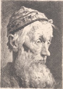 Old Man with White Woolen Hat by Frans Schwartz