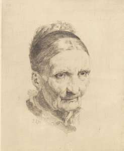 Head of an Old Woman, Madam Rasmussen by Frans Schwartz