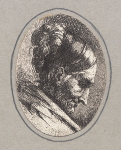 Head of an Old Woman, Profile Facing Right by Frans Schwartz