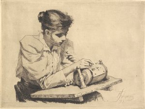 The Lace Maker by Frans Schwartz