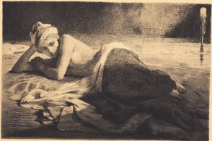 Reclining Odalisque by a Fountain