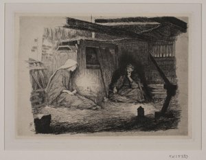 Mary, Christ Child, and Joseph on Christmas morning by Frans Schwartz