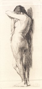 Nude Standing Woman, Hiding Face by Frans Schwartz