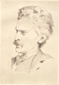 Portrait of Wood Engraver F. Hendriksen by Frans Schwartz