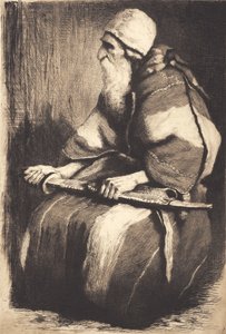 Study Figure: Old Bearded Man in Oriental Garb by Frans Schwartz