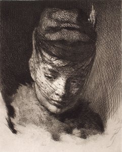 Young Girl with Cap and Veil