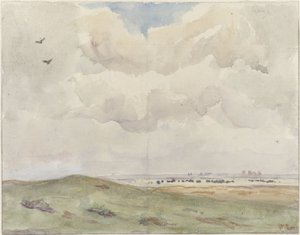 Dune Landscape with Herd by Frans Alexander Evert Lodewijk Smissaert