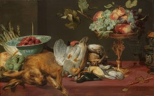 Still Life with Small Game and Fruits by Frans Snyders or Snijders