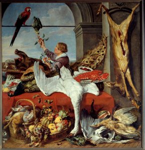 Interior of Offices Still Life of Game, Vegetables by Frans Snyders or Snijders