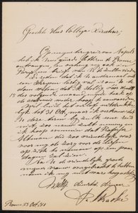 Letter to August Allebé by Frans Stracké