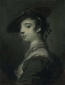 Portrait of a young lady, bust-length by Frans van der Mijn