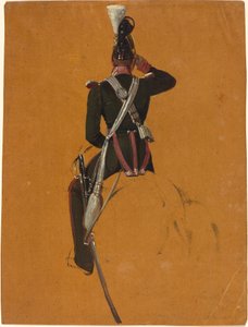 A Mounted Cavalry Officer Seen from Behind by Franz Adam