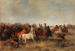 Uhlans Steal Horses from Honved-Hussars