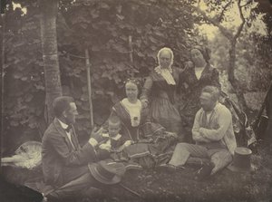 Three Women, Two Men, and a Child on a Picnic by Franz Antoine