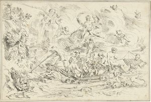 Apollo and Pan in a Boat by Franz Ertinger