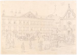 1st, Neuer Markt - Schwarzenberg Palace and Capuchin Church by Franz Gerasch