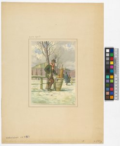 Pretzel Seller in front of the Franzen Gate at the Glacis