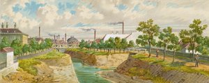 The Hoblingersteg over the Wien River (Gaudenzdorf) by Franz Gerasch