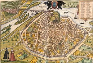Plan of Avignon, France by Franz Hogenberg