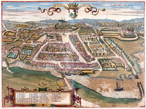 The Port of Kolding on the Jutland Peninsula, Denmark (engraving)