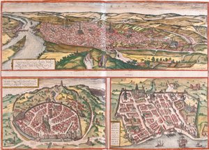 View of Rouen, Nimes and Bordeaux, France by Franz Hogenberg