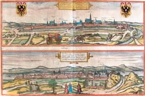 Views of Vienna, Austria and Budapest, Hungary by Franz Hogenberg