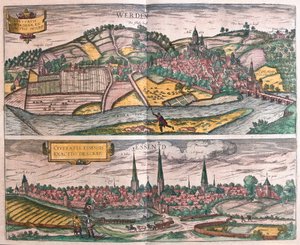Werden and Essen, Germany (engraving)