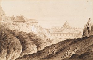 The Hofburg with City Moat, Castle Gate, and Bridge by Franz Jaschke