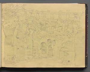 Album with Views of Rome and Surroundings, Landscape Studies, page 12a: Roman Ruins by Franz Johann Heinrich Nadorp
