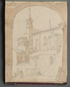Album with Views of Rome and Surroundings, Landscape Studies, (detail) by Franz Johann Heinrich Nadorp
